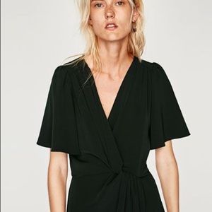 Zara Green Dress with knotted waist